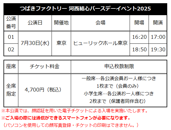 ☆ファンクラブ会員限定イベント☆「つばきファクトリー 河西結心