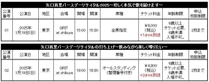 矢口真里バースデーリサイタル2025」FC2次受付のお知らせ｜M